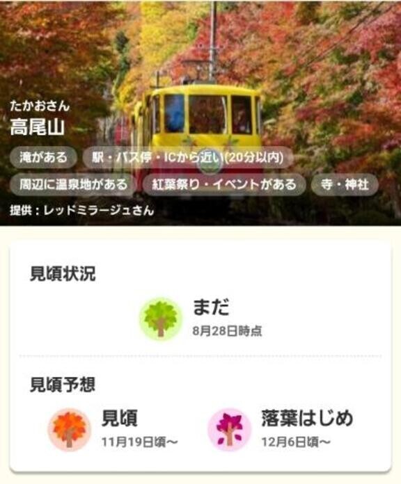 紅葉が楽しみです