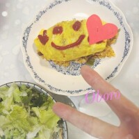 オムライスの卵は、薄焼き派っ♡