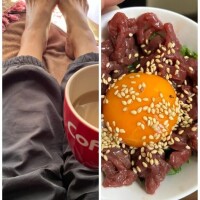 朝はホット麦茶に˚✧₊⁎❝᷀ົཽ≀ˍ̮ ❝᷀ົཽ⁎⁺˳✧༚夜は馬肉のユッケ