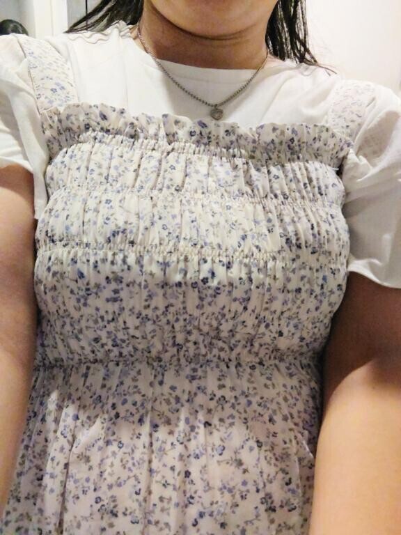細かいお花のワンピお気に入り
