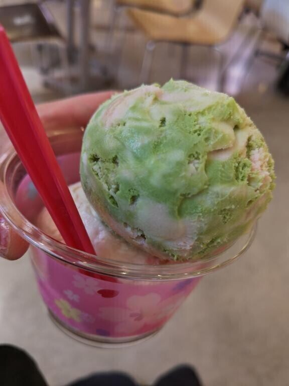 桜アイス食べられた