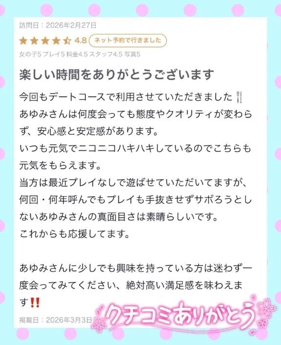 【お礼写メ日記】