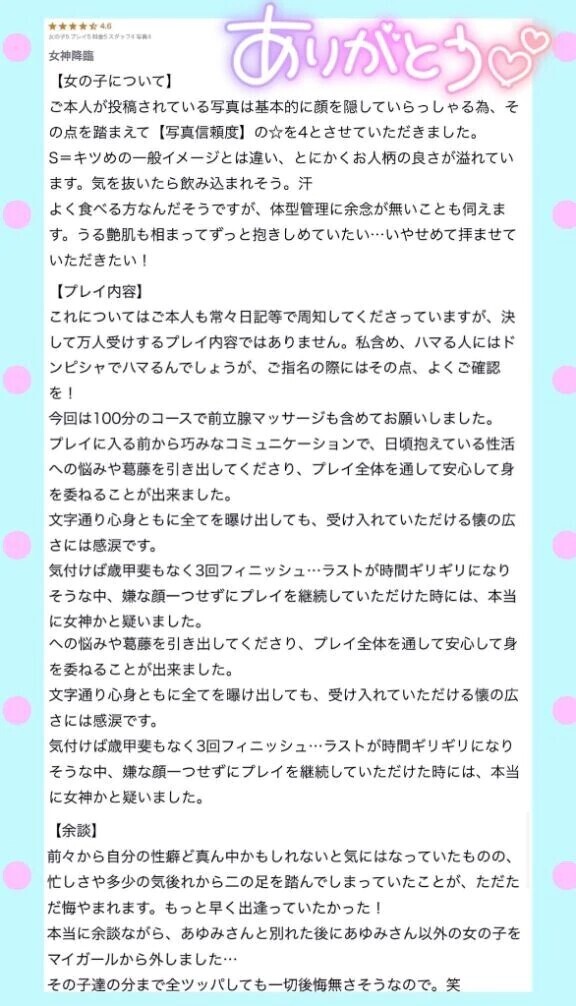 【お礼写メ日記】