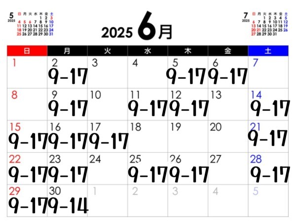 6月予定を制作してみたが？