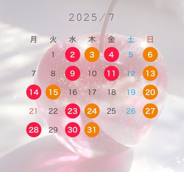 ７月のスケジュール🦈𓂃 𓈒𓏸◌