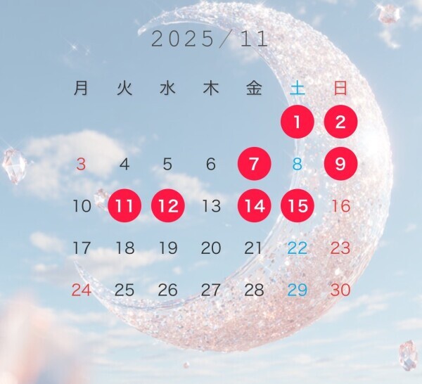 １１月前半のスケジュールん👽ྀི🩵ྀི