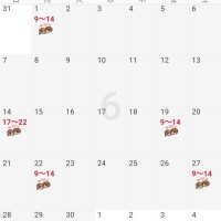 6月の出勤予定