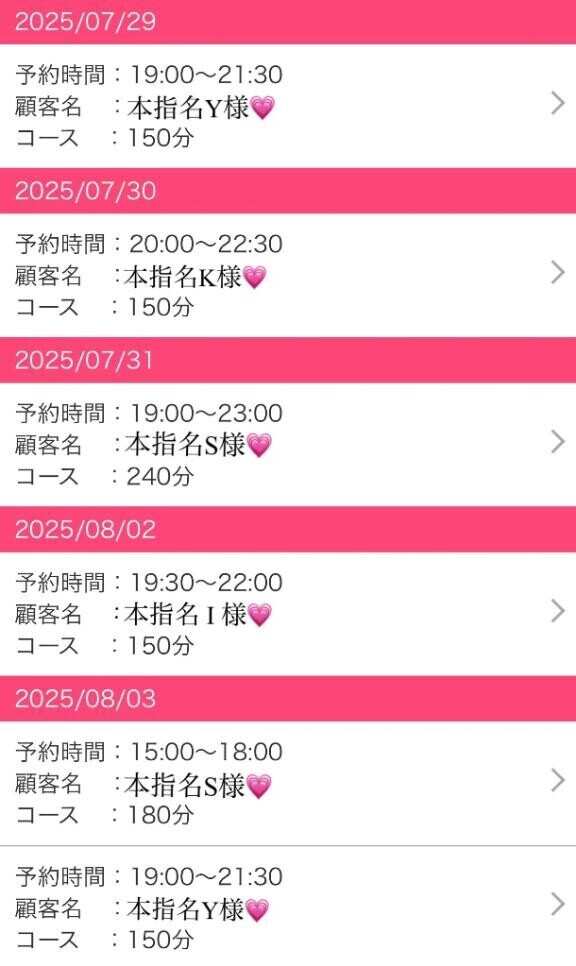 沢山ご予約