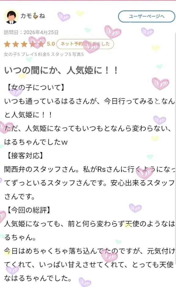 【お礼写メ日記】