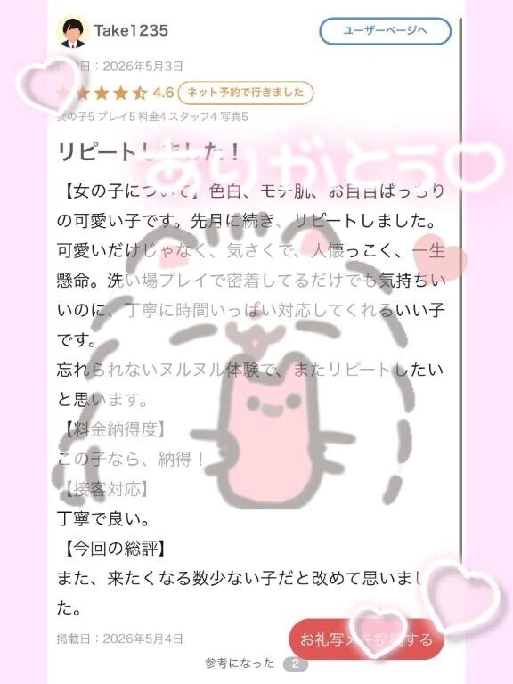 【お礼写メ日記】たけちー様