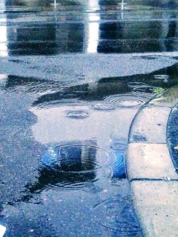 雨がりの空と