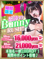 ★60分【16,000円】のバニーラッシュ！