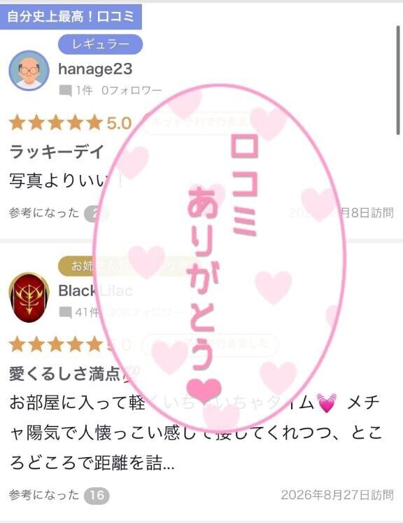 口コミ達感謝感激ですっ