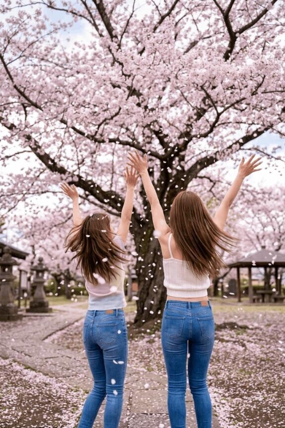 舞う桜