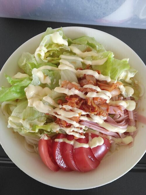 殿方様の残り香とサラダうどん🙇❣️