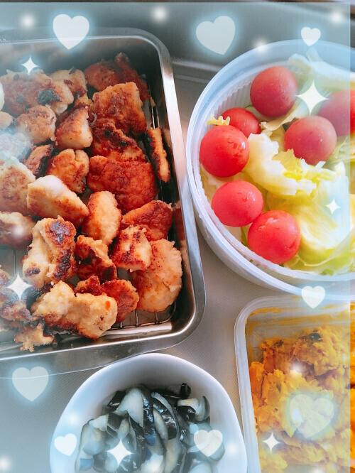 今夜は🌃きゃらあげです😏🍴🍚