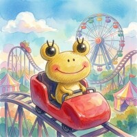 カエルのゆいちゃんジェットコースター❣️
