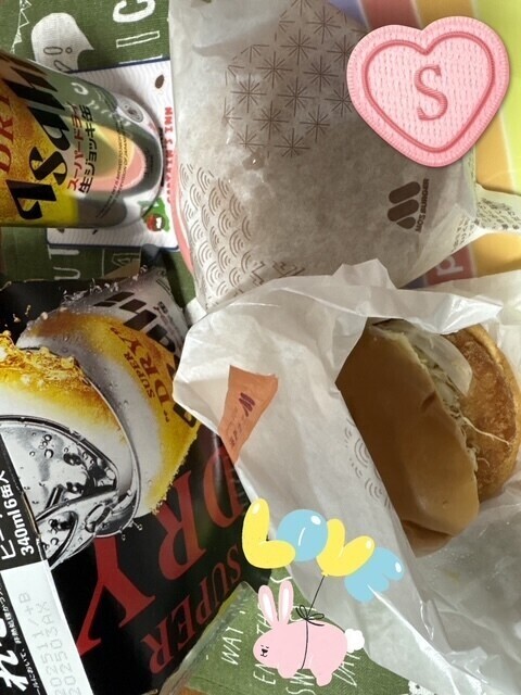ハンバーガーとビール