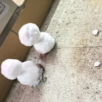 お店の前にいるよ☃️