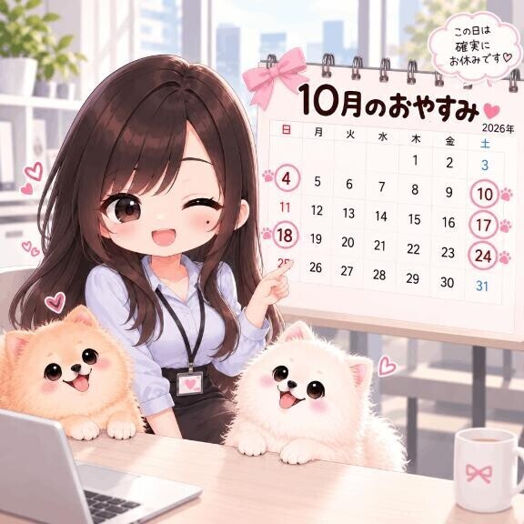 10月の確定お休み日?