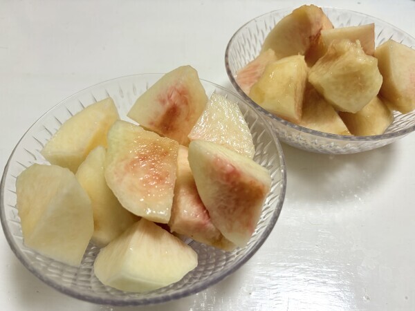 桃でお見送り🍑