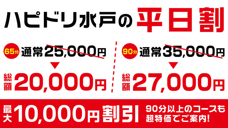 【11月誰でも！】ハピドリ水戸の平日割