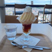 桃パフェin茨城県庁☆
