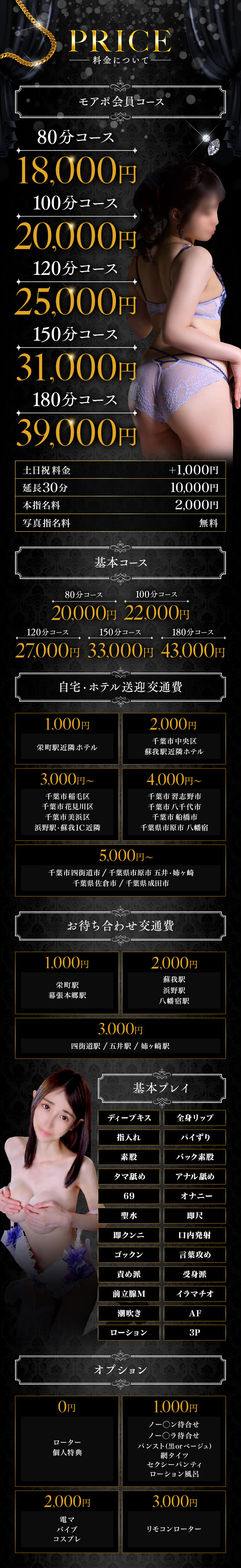 千葉人妻花壇の料金表