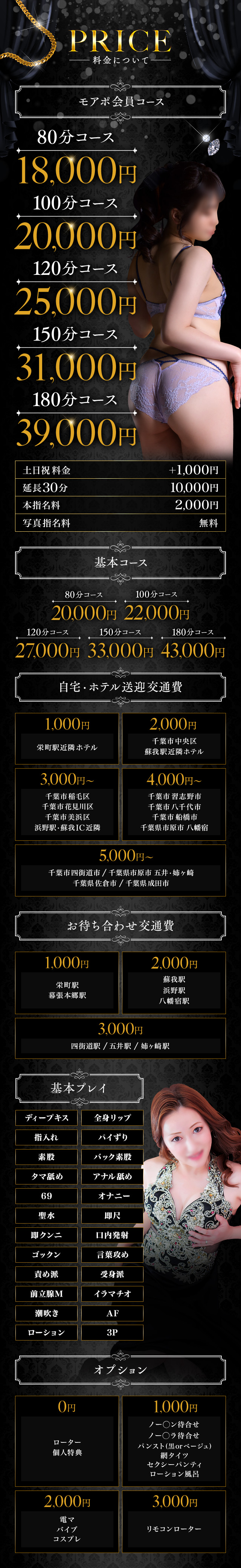 千葉人妻花壇の料金表