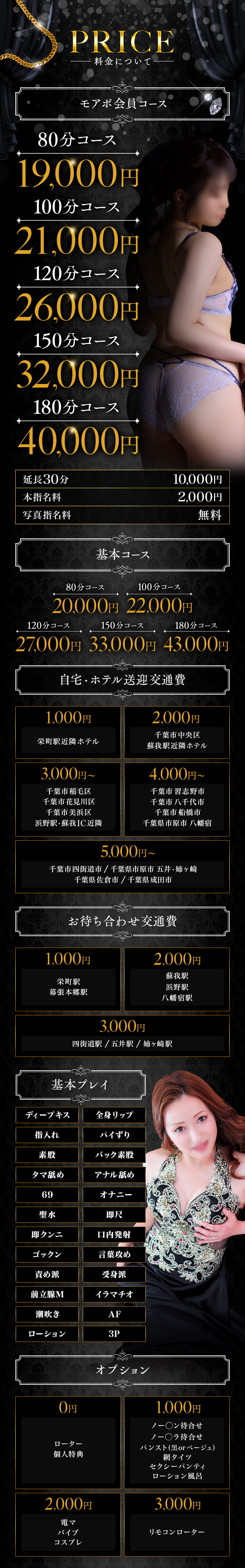 千葉人妻花壇の料金表