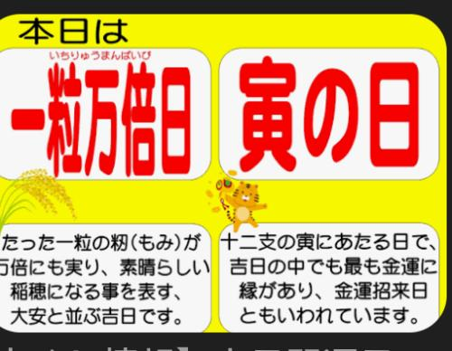 大安！一粒万倍日！寅の日！
