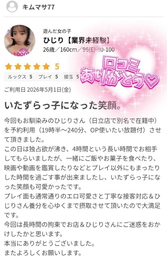 口コミありがとう♡